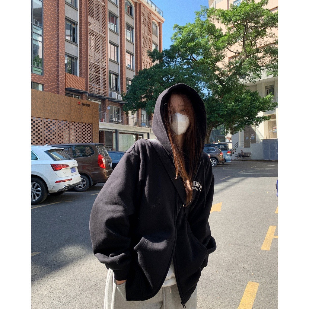 Áo Khoác Hoodie Dáng Rộng in HỌA TIẾT Thời Trang Mùa Đông Cho Nam Nữ