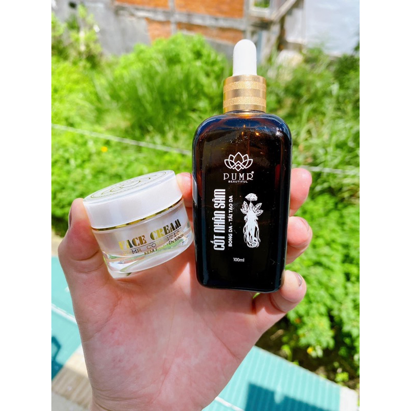 Combo cốt nhân sâm và kem face pumr