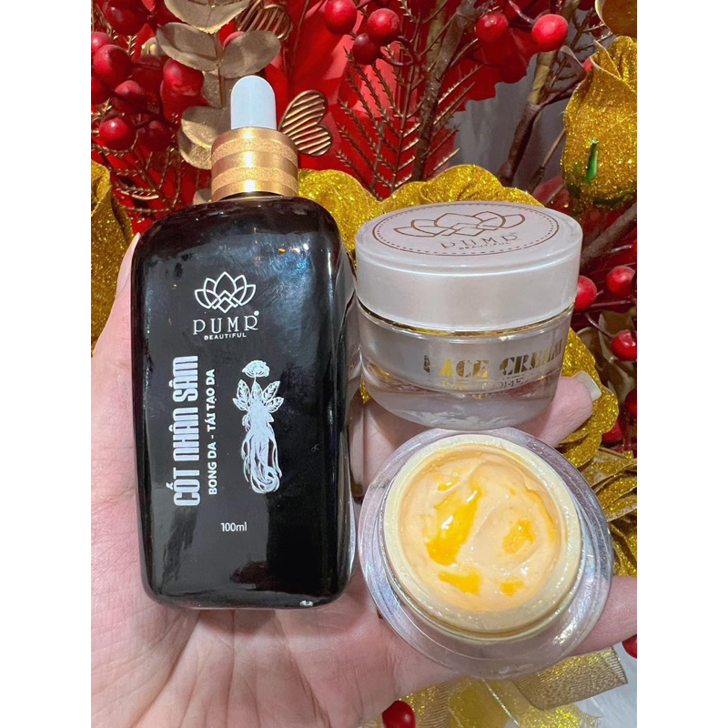 Combo cốt nhân sâm và kem face pumr