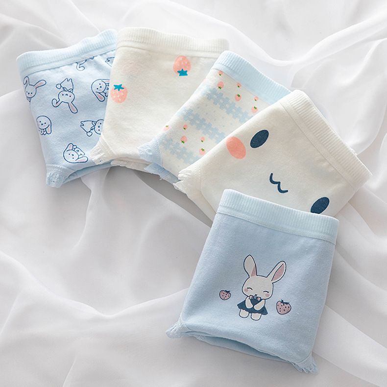 Set 5 Quần Lót Cotton Họa Tiết Hoạt Hình Dễ Thương Cho Bé Gái từ 30 - 60kg