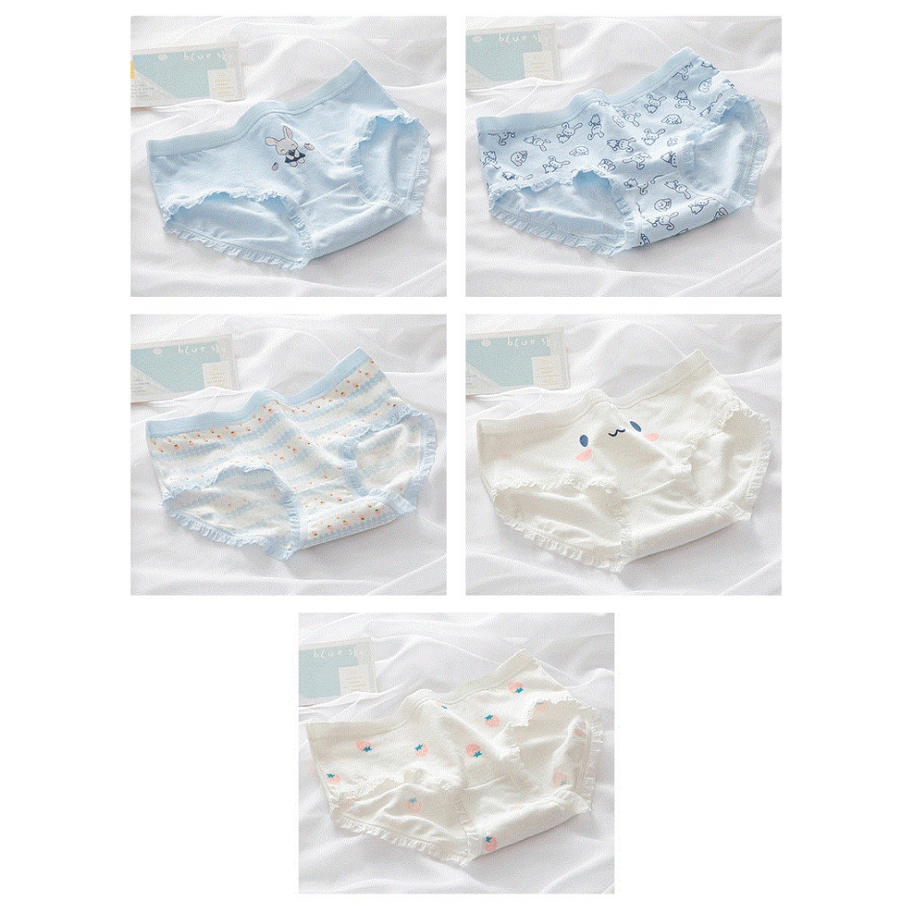 Set 5 Quần Lót Cotton Họa Tiết Hoạt Hình Dễ Thương Cho Bé Gái từ 30 - 60kg