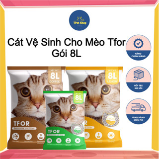 Cát vệ sinh cho mèo Tfor | Túi 8L | Cát mèo vón cục thấm hút và khử mùi tốt | Tpet shop
