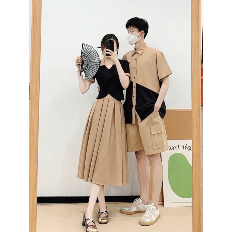 🔥Áo váy sơ mi cặp đôi siêu hot hit ❤️
