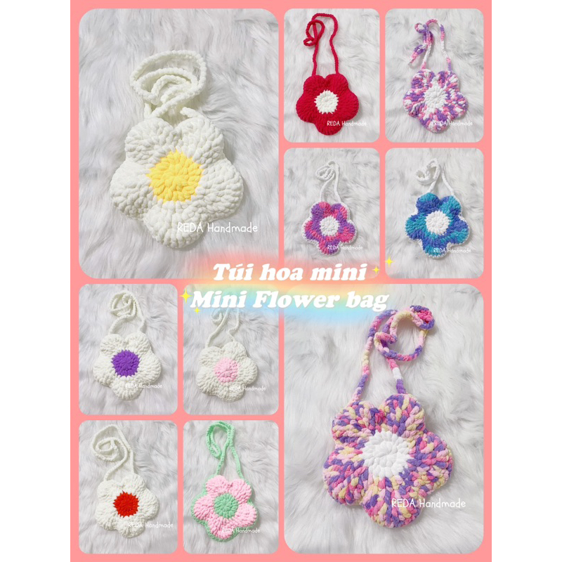 TÚI HOA MINI LEN ĐEO CHÉO