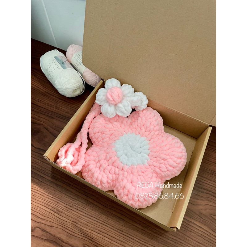 TÚI HOA MINI LEN ĐEO CHÉO