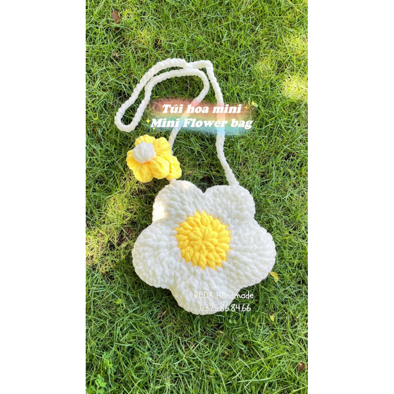 TÚI HOA MINI LEN ĐEO CHÉO