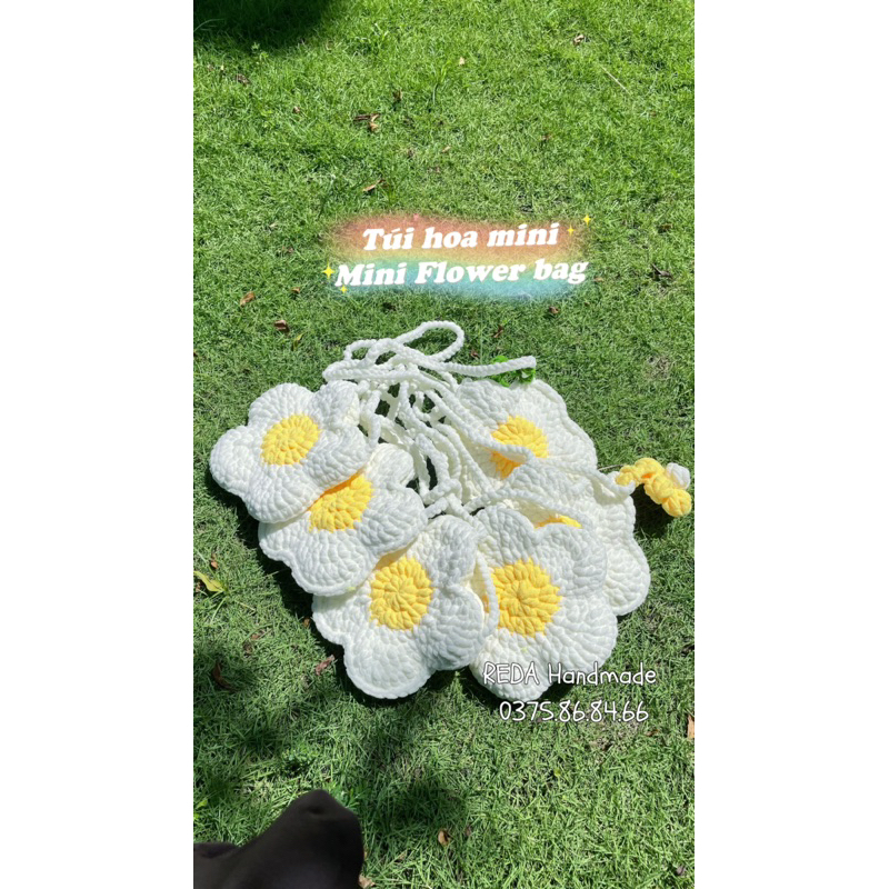 TÚI HOA MINI LEN ĐEO CHÉO