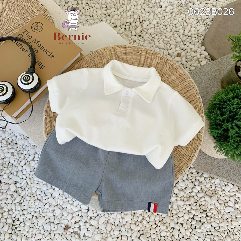 BỘ POLO TRẮNG QUẦN KAKI CHO BÉ