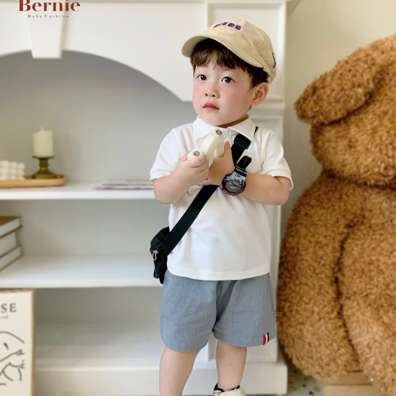 BỘ POLO TRẮNG QUẦN KAKI CHO BÉ
