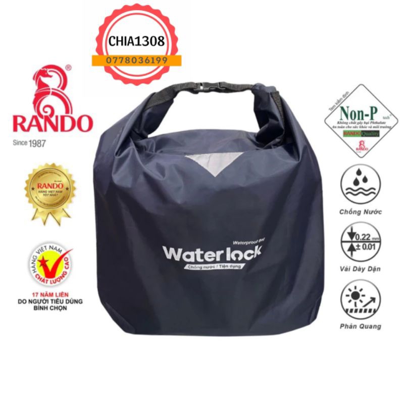 TÚI RÚT RANDO VẢI DÙ CAO CẤP, WATERLOCK CHÍNH HÃNG CHỐNG NƯỚC , ĐỰNG BALO, TÚI XÁCH...