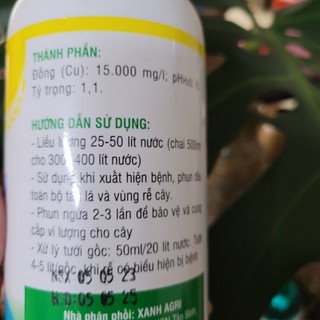Nano đồng rửa vườn xử lý,đất lọ 500ml