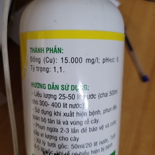 Nano đồng rửa vườn xử lý,đất lọ 500ml