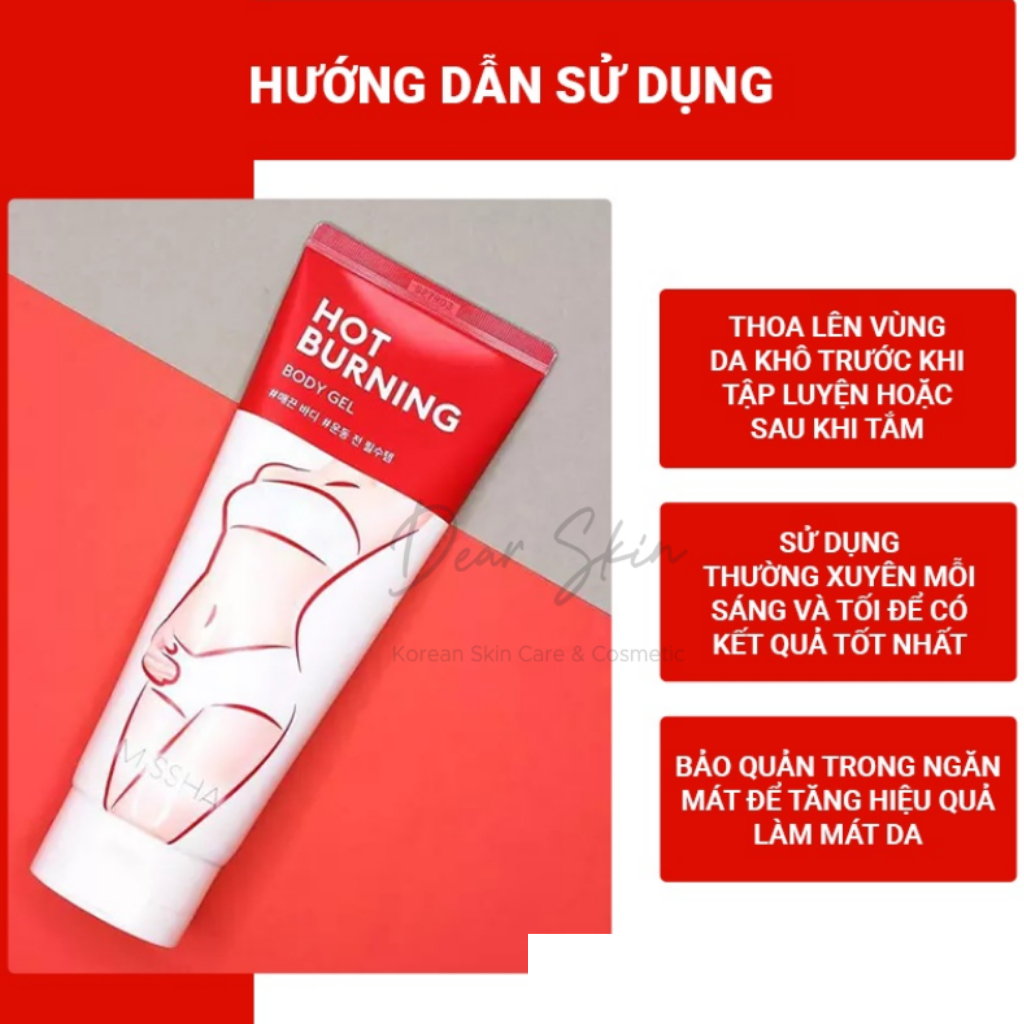 Kem tan mỡ bụng Missha Hot Burning Perfect Body Gel 200ml, Kem tan mỡ thần thánh Missha chính hãng | BigBuy360 - bigbuy360.vn