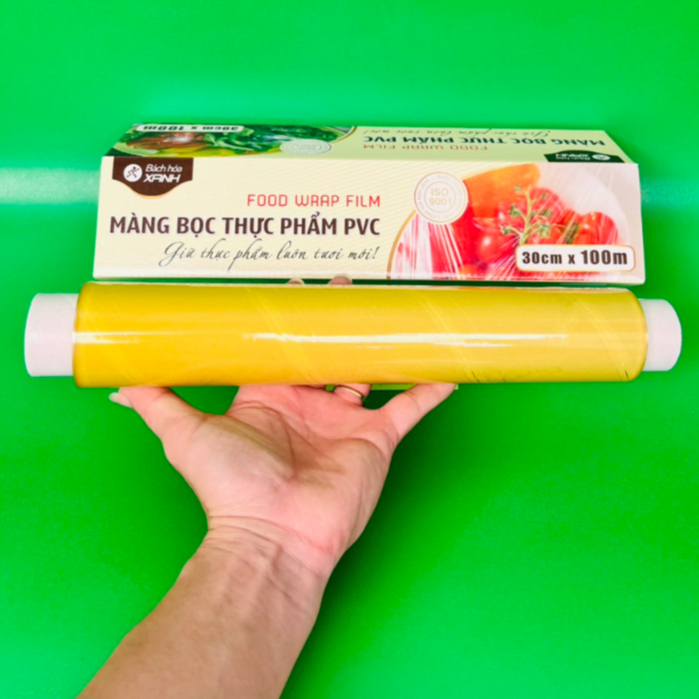 Màng bọc thực phẩm PVC BHX 30cm x 100 mét - Công dụng Dùng để bảo quản, bao gói các loại thực phẩm