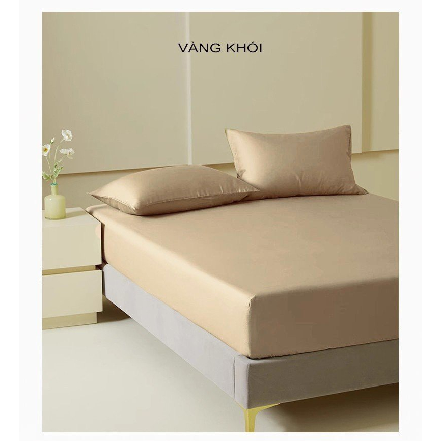 Set ga gối Lasante vải Tencel 80s gỗ khuynh diệp lụa thực vật 4 món cho giường 1.6m, 1.8m, 2.2m đệm dày 5 - 30cm