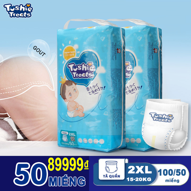 100/50 tả bỉm tushie treats Công nghệ Nhật bản ôm sát thấm hút thông thoáng bỉm em bé NB/S/M/L/XL2XL/3XL