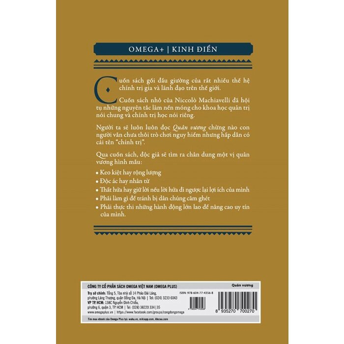 Sách - Quân Vương - Thuật Cai Trị