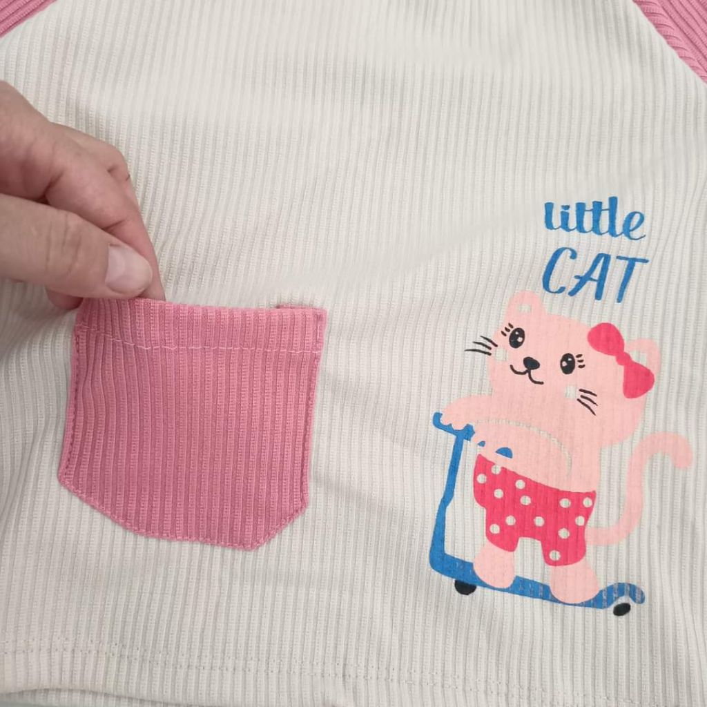 Bộ len tăm cho bé túi thật in hình thú Minkeymom, Bộ thu đông cho bé trai bé gái