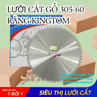 Lưỡi Cưa Gỗ Cao Cấp 305-60 Răng KingTom (Khe Laser Giảm Nhiệt Giảm Bụi Tối Đa) - Chuyên Gỗ Có Đinh