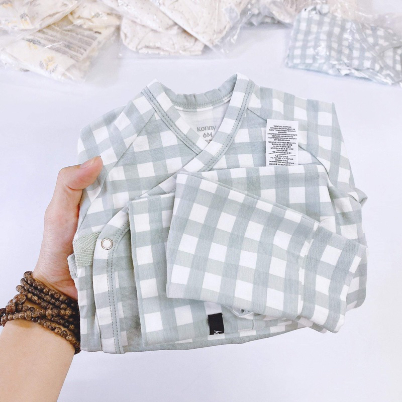 Set body konny vạt chéo kèm quần cho bé trai bé gái hàng xuất dư xịn