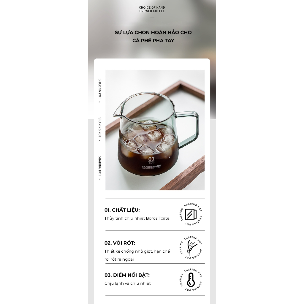 Volcano Bình thuỷ tinh phục vụ cà phê CAFEDE KONA