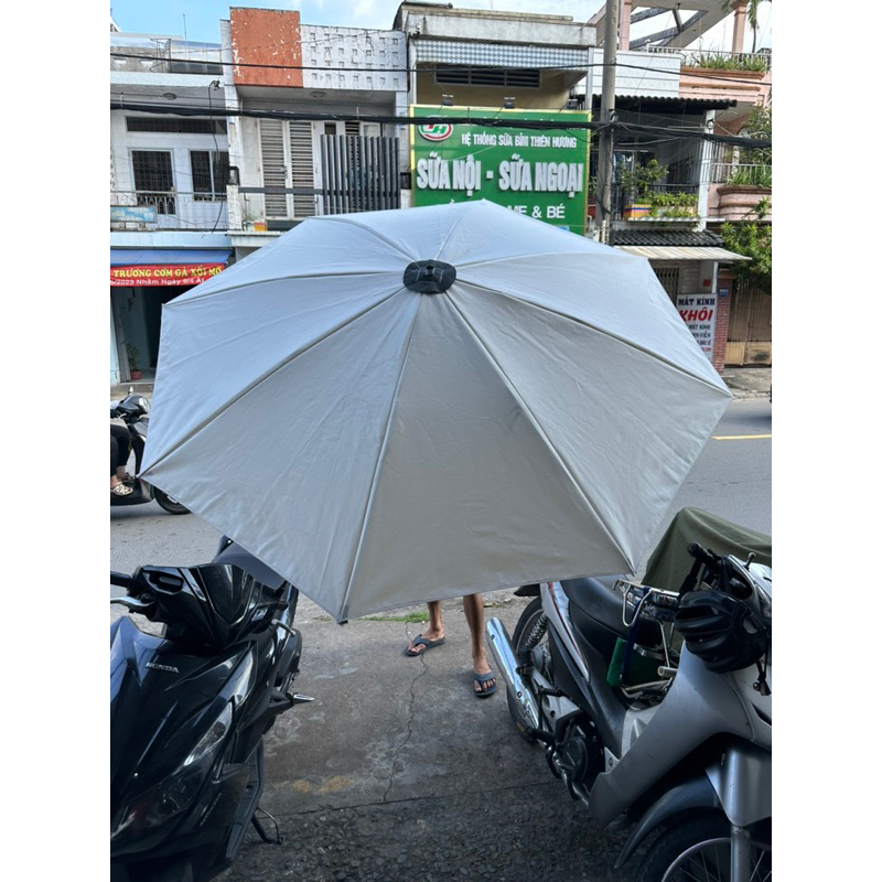 Ô DÙ ĐK 2M2 VẢI BỐ DÀY MÀU TRẮNG KEM SIÊU ĐẸP SIÊU BỀN