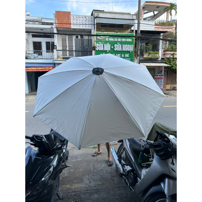 Ô DÙ ĐK 2M2 VẢI BỐ DÀY MÀU TRẮNG KEM SIÊU ĐẸP SIÊU BỀN