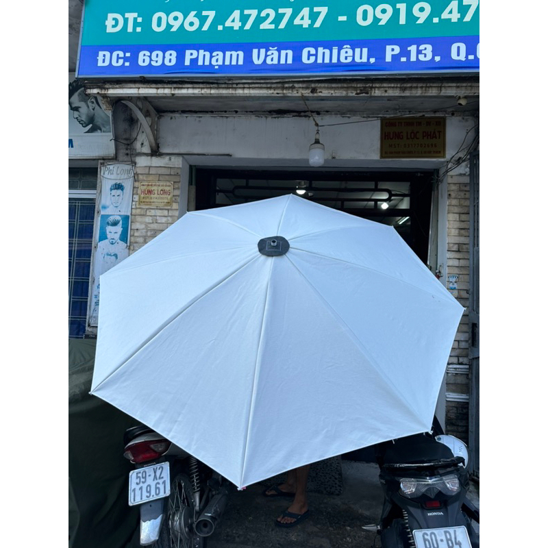 Ô DÙ ĐK 2M2 VẢI BỐ DÀY MÀU TRẮNG KEM SIÊU ĐẸP SIÊU BỀN