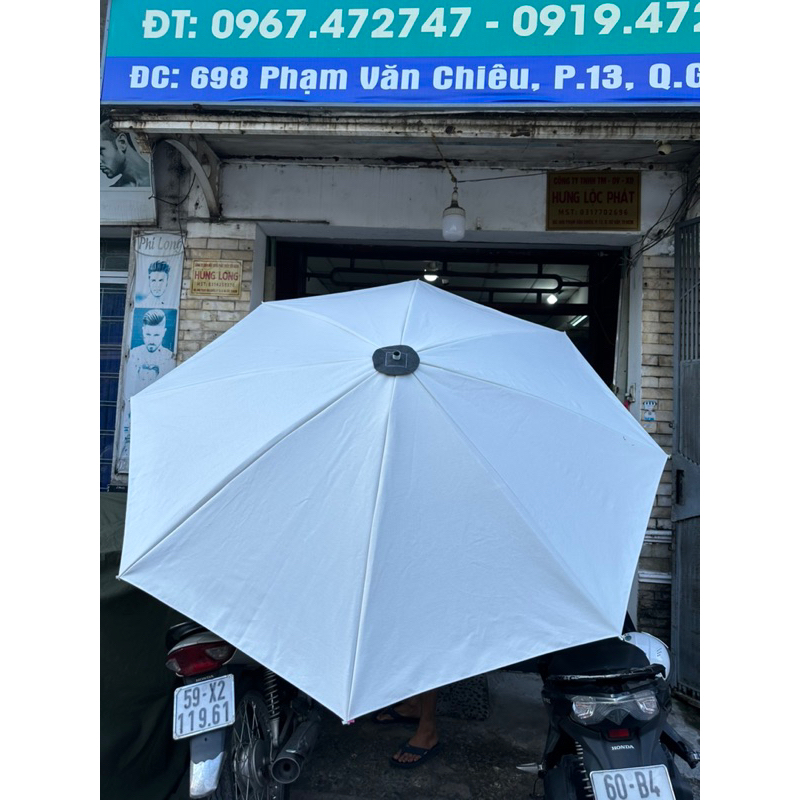 Ô DÙ ĐK 2M2 VẢI BỐ DÀY MÀU TRẮNG KEM SIÊU ĐẸP SIÊU BỀN