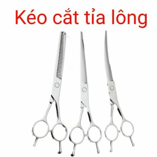 Kéo cắt tỉa lông chó mèo thép không gỉ - kéo thẳng - kéo cong - kéo tỉa