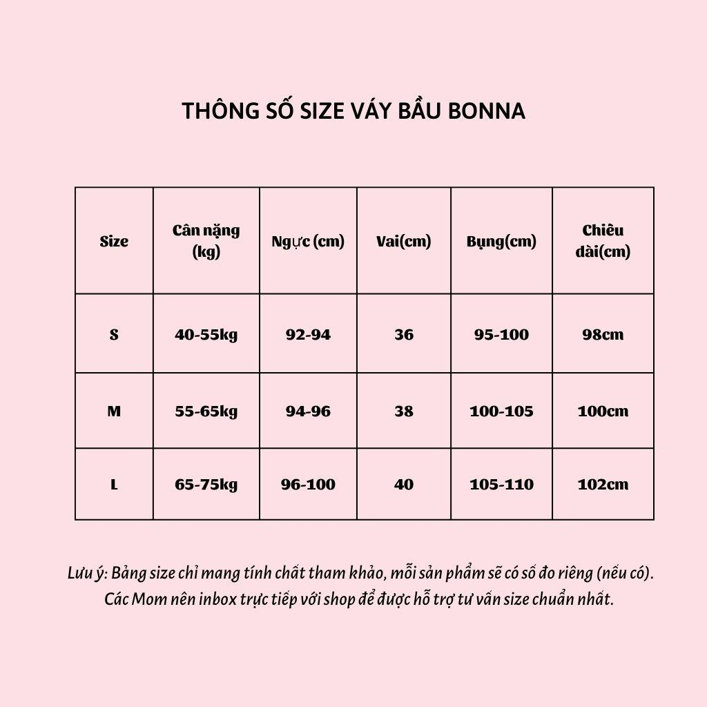 Đầm bầu công sở BONNA dáng suông A thanh lịch, phối cổ nơ điệu đà, có thể làm váy bầu dự tiệc, đi chơi, VS432