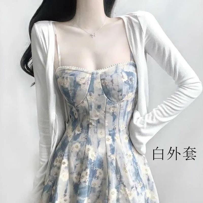 Đầm Hai Dây Dáng Dài Hoa  Lá Thời Trang Mùa Hè Mới 2023