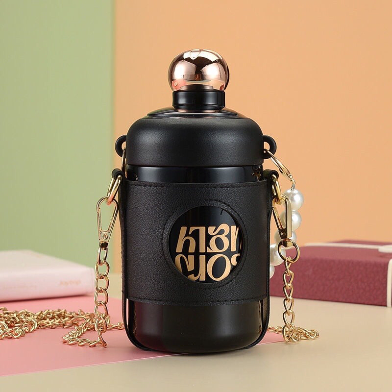 Bình Nước 420ml Bằng Thép Không Gỉ 316 Cách Nhiệt Có Ống Hút Tiện Dụng Cho Học Sinh