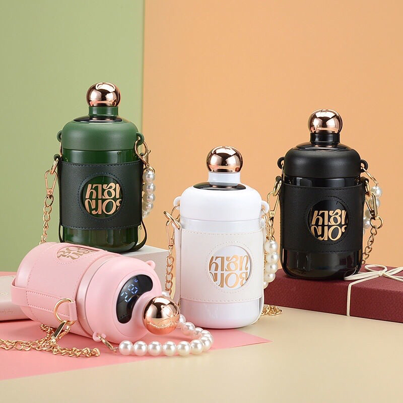 Bình Nước 420ml Bằng Thép Không Gỉ 316 Cách Nhiệt Có Ống Hút Tiện Dụng Cho Học Sinh