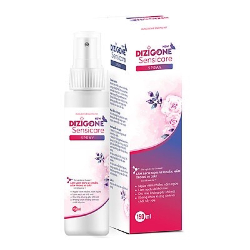Xịt Vệ Sinh Phụ Nữ Dizigone Sensicare Spray - Hết Ngứa, Giảm Khí Hư, Khử Mùi Hôi - Dung tích 150ml