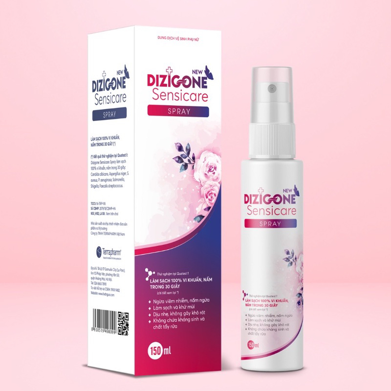 Xịt Vệ Sinh Phụ Nữ Dizigone Sensicare Spray - Hết Ngứa, Giảm Khí Hư, Khử Mùi Hôi - Dung tích 150ml