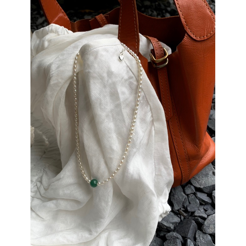 Vòng trai thật phối đá xanh