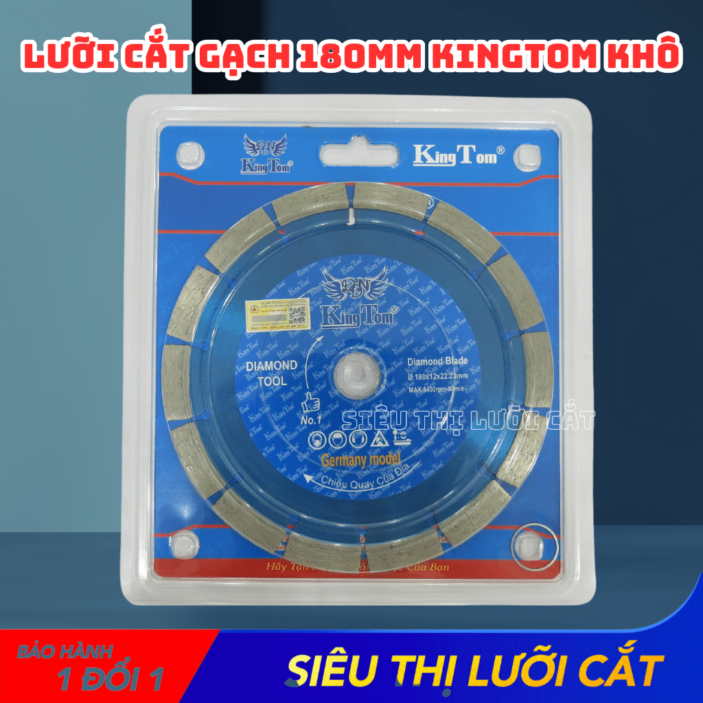 Lưỡi Cắt Gạch 180mm KingTom Khô - Đĩa Cắt Siêu Bén, Siêu Bền