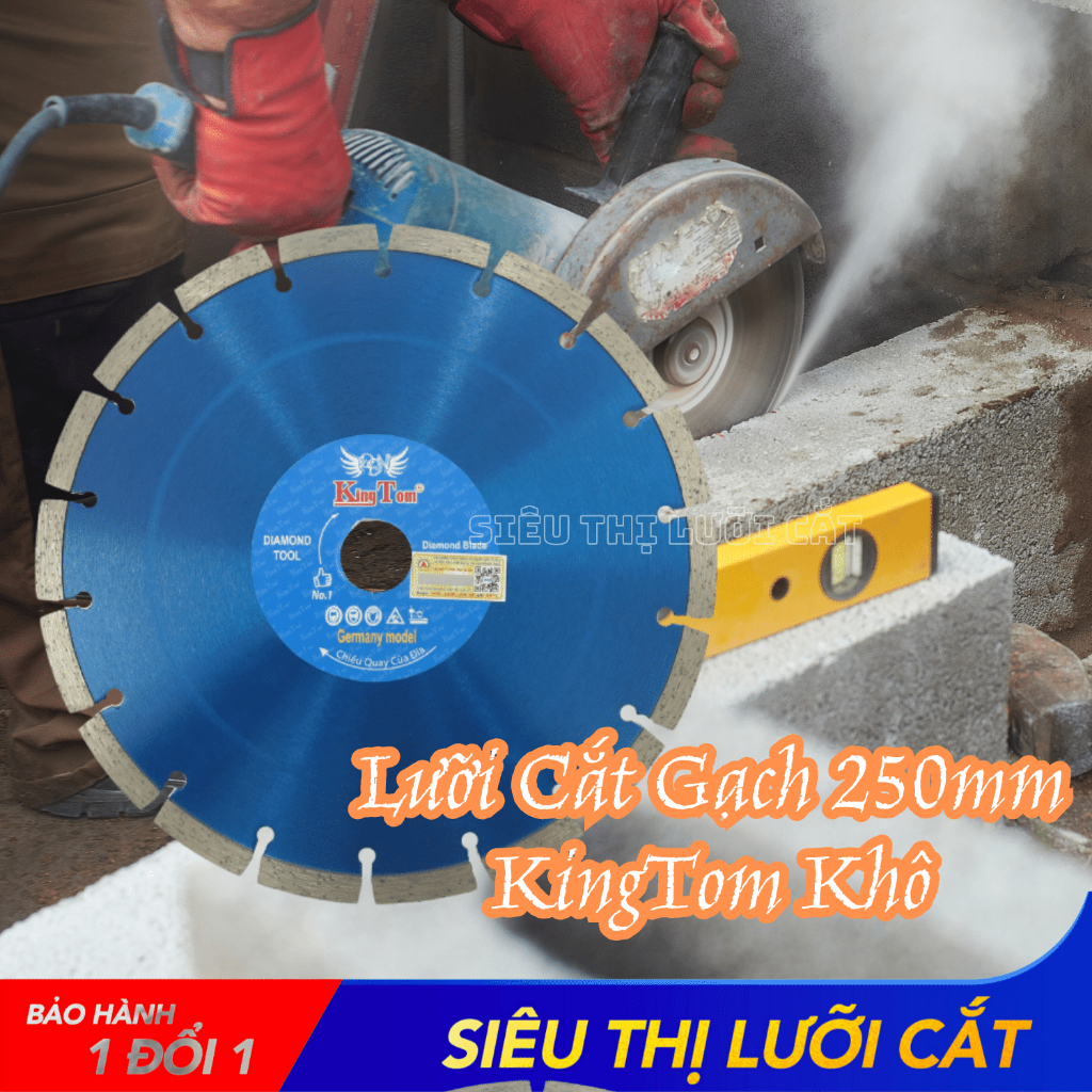 Lưỡi Cắt Gạch KingTom Khô 250 - Chuyên Bê Tông Cốt Thép - Giá Siêu Tốt