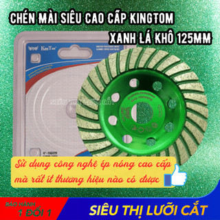 Chén mài granite size 125mm kingtom xanh khô - mài bê tông, đá cứng