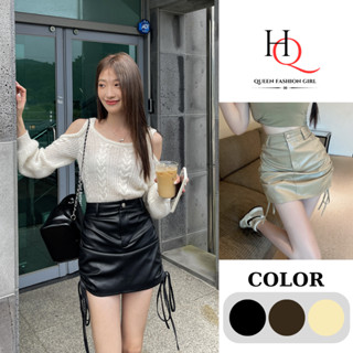 Chân váy da nữ rút dây 2 bên đẹp chất da mềm cao cấp, chân váy ngắn ôm body có quần bảo hộ cá tính siêu tôn dáng sexy-HQ