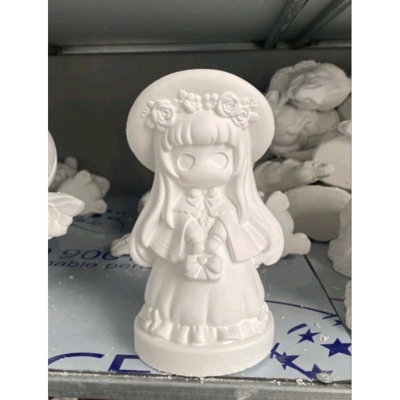 CÔNG CHÚA TÓC DÀI tượng thạch cao tô màu