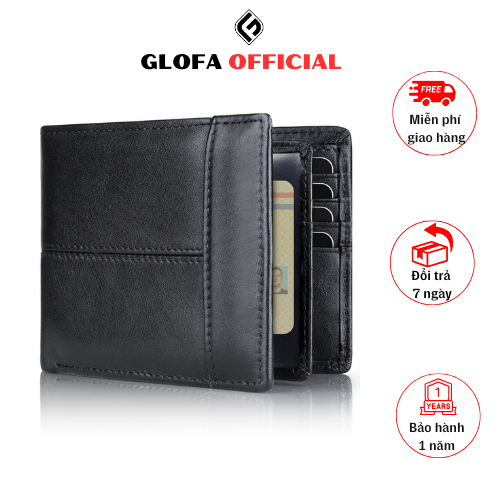 Ví Da Bò Nam GLOFA - GVT03, Da Bò Thật 100% Phong Cách Lịch Lãm Nam Tính