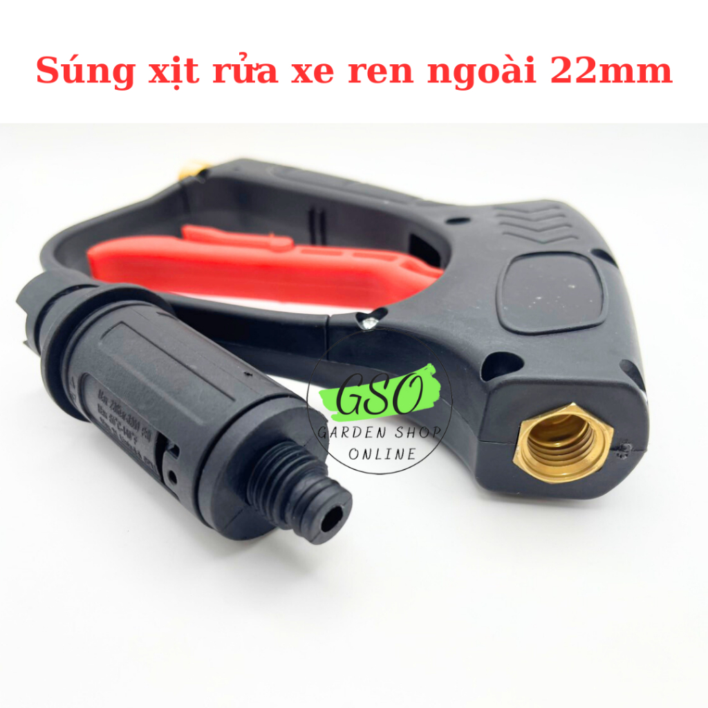 Súng xịt rửa xe áp lực cao ren 22mm