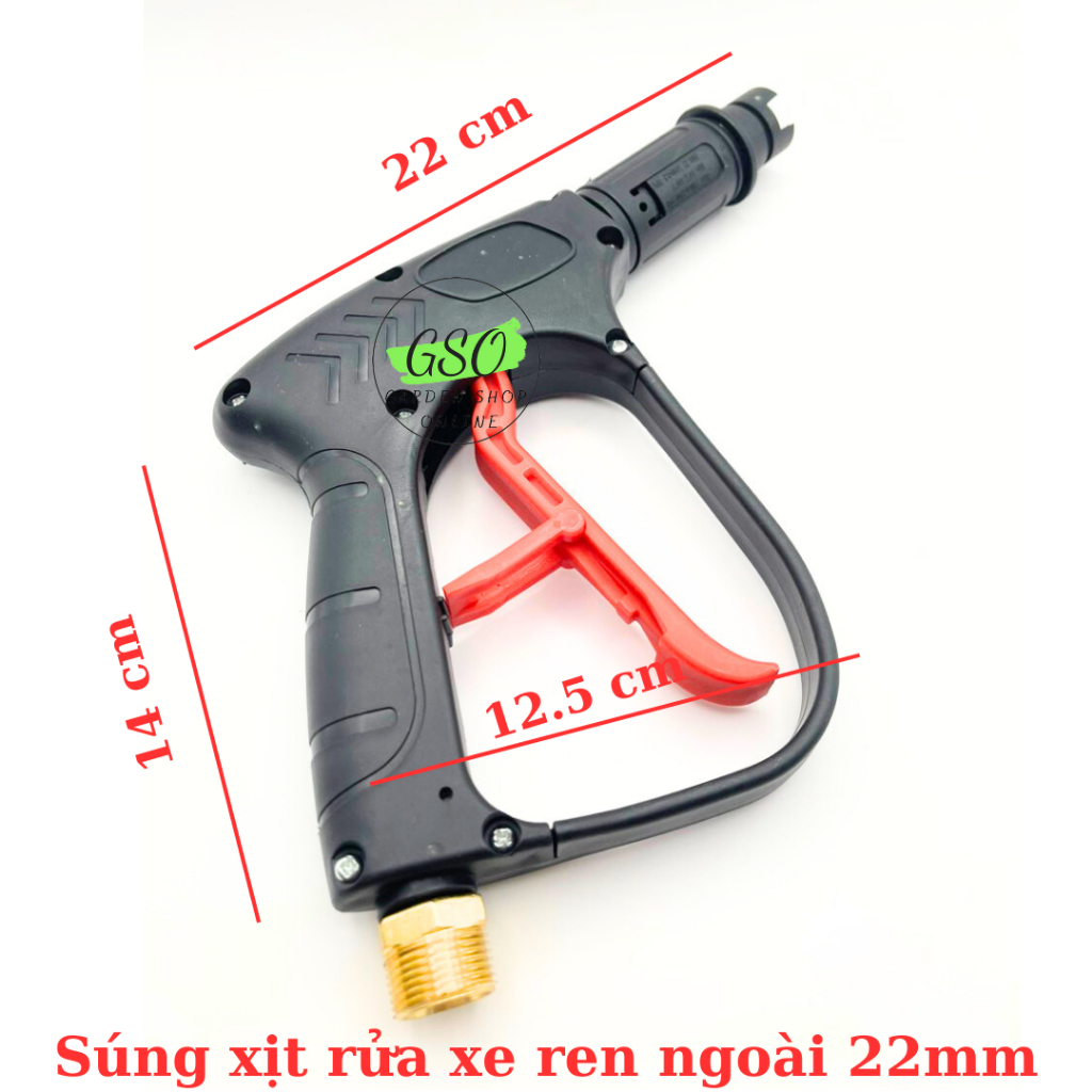 Súng xịt rửa xe áp lực cao ren 22mm