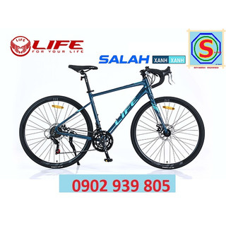 [LH CHIẾT KHẤU] Xe Đạp Đua Life Salah 700C Có thắng phụ khung sườn nhôm dây âm đùm Nhôm, bi côn LH Ngay ạ