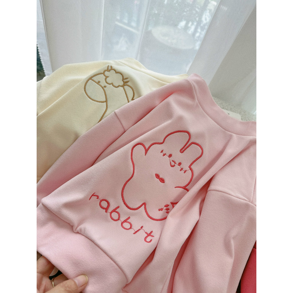 Bộ thu đông cho bé trai bé gái , set bộ quần áo cotton zip lông 2 mặt thỏ- hưu cho bé trai bé gái.