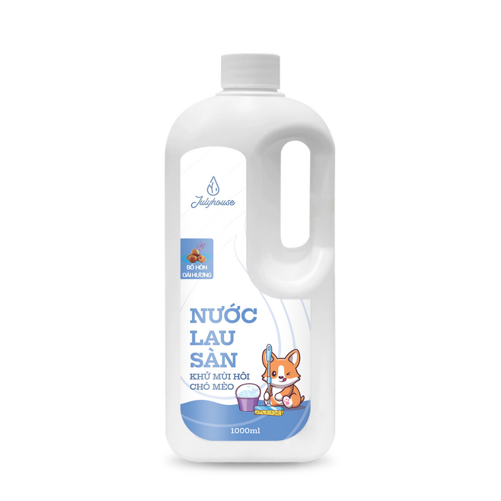 Nước lau sàn khử mùi hôi chó mèo JULYHOUSE kết hợp tinh dầu Oải Hương, Vỏ Bưởi, Khuynh Diệp và Sả Chanh 1000ml