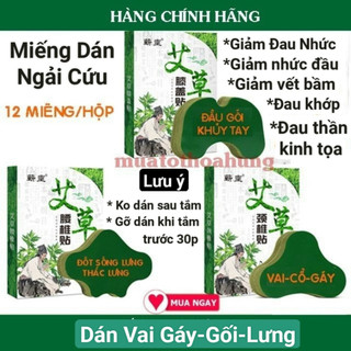  3 Hộp Miếng Dán Ngải Cứu Chất Lượng Chính Hãng Hỗ Trợ Giảm Đau Nhức Lưng + Vai - Cổ - Gáy + Gối