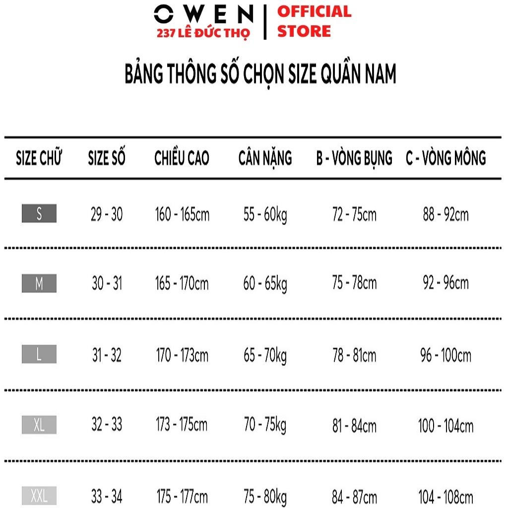 Quần jean nam cao cấp chính hãng Owen QJSL220285 màu xám đậm vải bò denim cotton bền đàn hồi tốt dáng slim fit ống côn